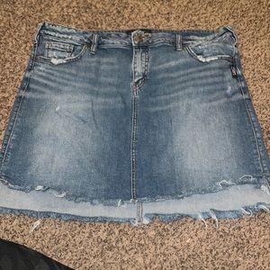 Silver Jeans Francy High Rise Mini Jean Skirt size 14